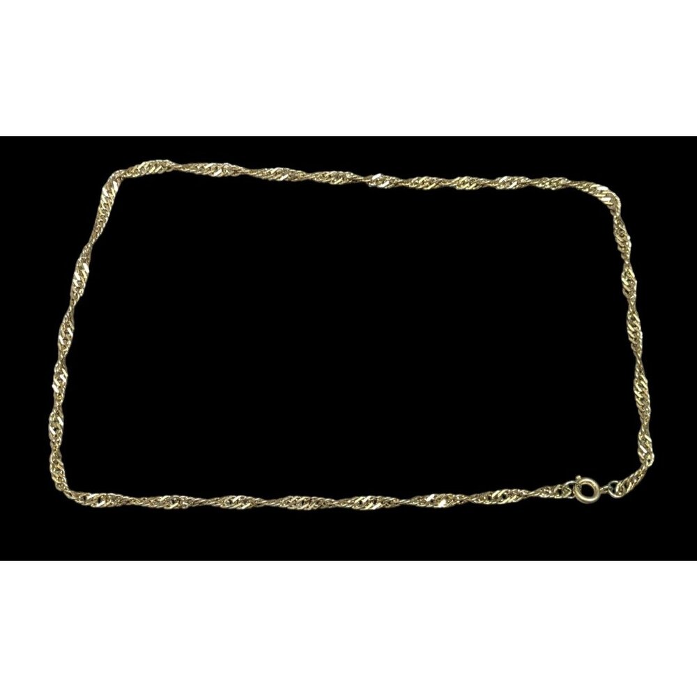 Classic Casual Twisted Gold Tone Chain Necklace